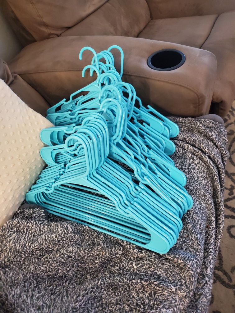41 Teal Plastic Hangers - Adult Size