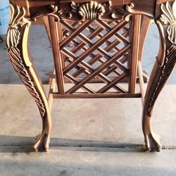 Square Table W/ Glass Insert 