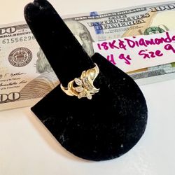 18K Solid Gold Wedding Ring With NATURAL DIAMONDS 💎 4Gr Size 9