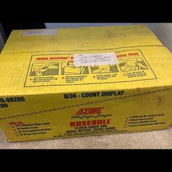 1990 Score Baseball Case Factory Sealed 8 Wax Boxes (open to Trade)