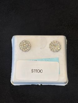 Natural Diamond Earrings14k (white gold)