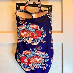 Floral Print One Piece | M| 