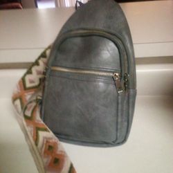 High Quality Grey All Leather Satchel