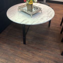 White Top Round Coffee Table 