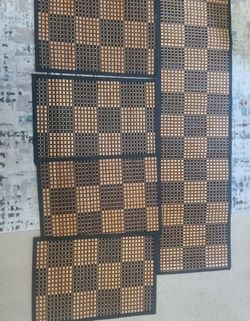 7-Piece Bamboo Woven Placemat & Table Runner Set – 6 Placemats + 71.5" Runner