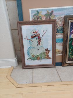 Lg Diamond Dot Snowman 