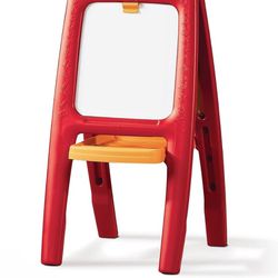 Step2 Easel For Two, Red Plastic Toddler, Chalkboard And Magnetic Whiteboard