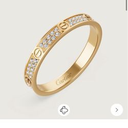 Cartier Love Ring - Mini Model Yellow Gold Diamond 