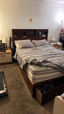 Queen Bed Frame w/ or w/out Matress