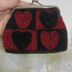 Beaded domino Design Coin Bag