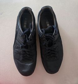 DIESEL Black Cow Leather Sneakers Keds Men's Size 11
