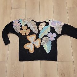 Hand made Floral Crochet Sweather S