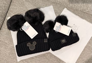 Love Your Melon Mickey Mouse Pom Beanie Set of 2 mommy and me