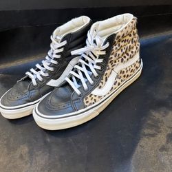 New no box, Van's Sk8-Hi Leopard  Pony hair women size 7 NB can