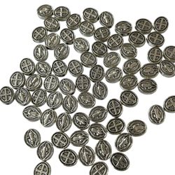 72pc  Silver Cross Beads Crucifix Beads Tibetan Style Alloy Mini Metal Crosses Antique Silver Rosary Spacers for Jewelry Making Supplies Necklace