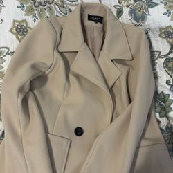 Women Beige Long Coat 