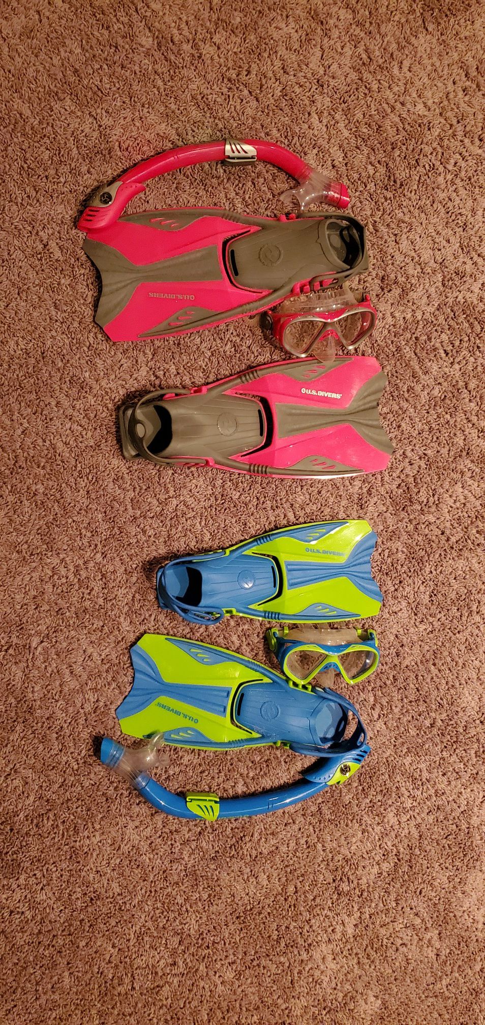 Snorkeling sets - fins, mask and snorkel