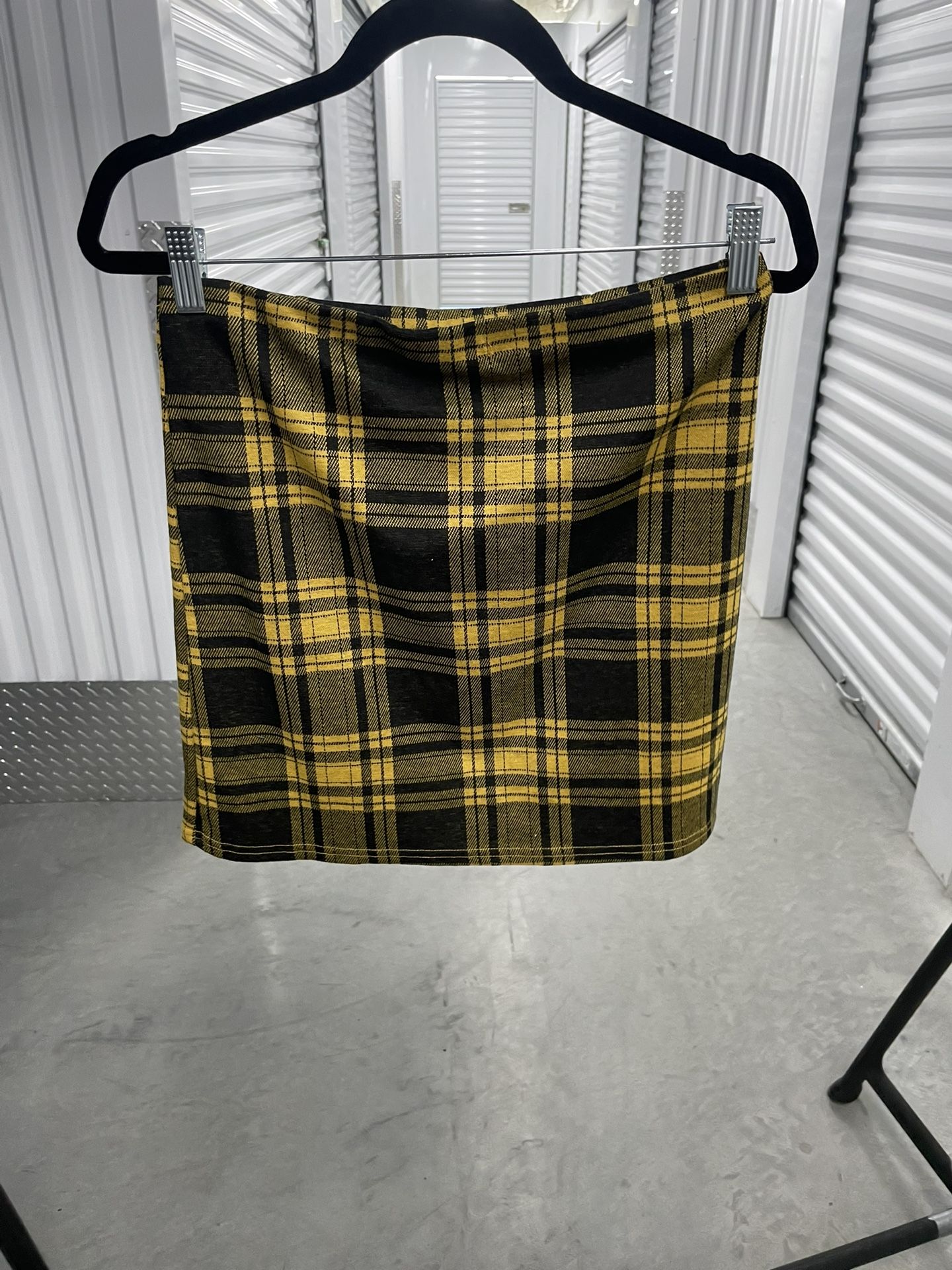 Plaid Mini Tube Skirt