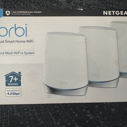 NETGEAR Orbi Whole Home Tri-Band Mesh WiFi 6 System (RBK753) – Router with 2 Satellite Extenders | Coverage up to 7,500 sq. ft. and 40+ Devices 