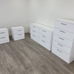 Dresser, Chest And 2 Nightstands - Cómoda, Gavetero Y 2 Mesitas De Noche 
