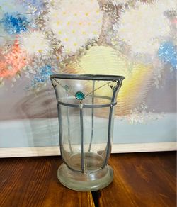 Hand blown caged vase
