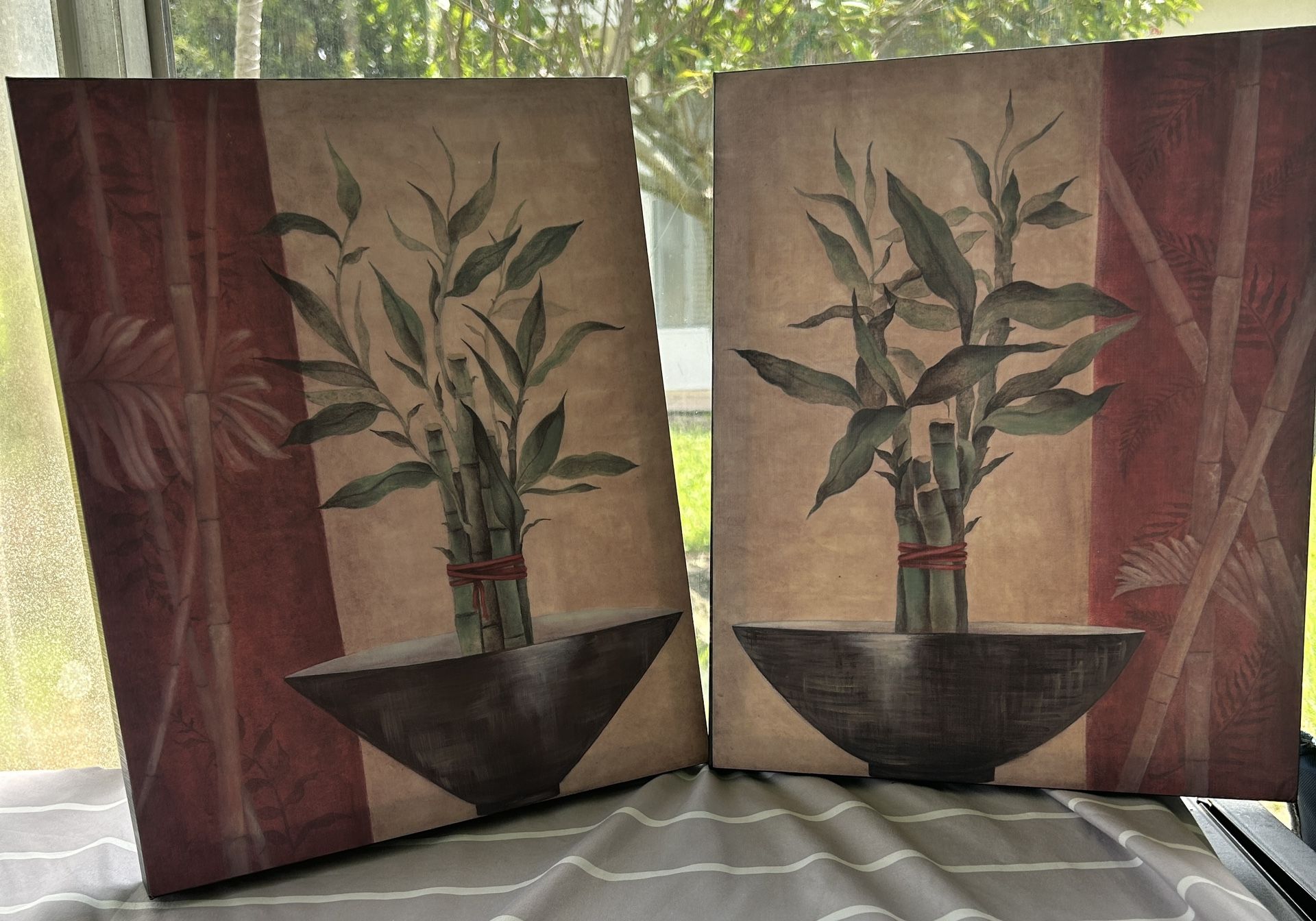 Set of 2 Lucky Bamboo II Wall Art Frames – Nature-Inspired Decor