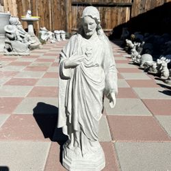 New Sagrado Corazón De Jesus Made Out Of Cement Perfect Gift 🎁 