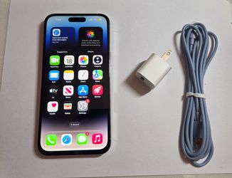 Cracked iphone 14 pro max carrier unlocked 256gb with charger  mic does not work!