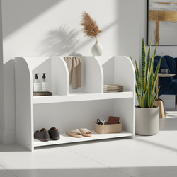 Nookie Modern Wood 4-Compartment Bookcase, White