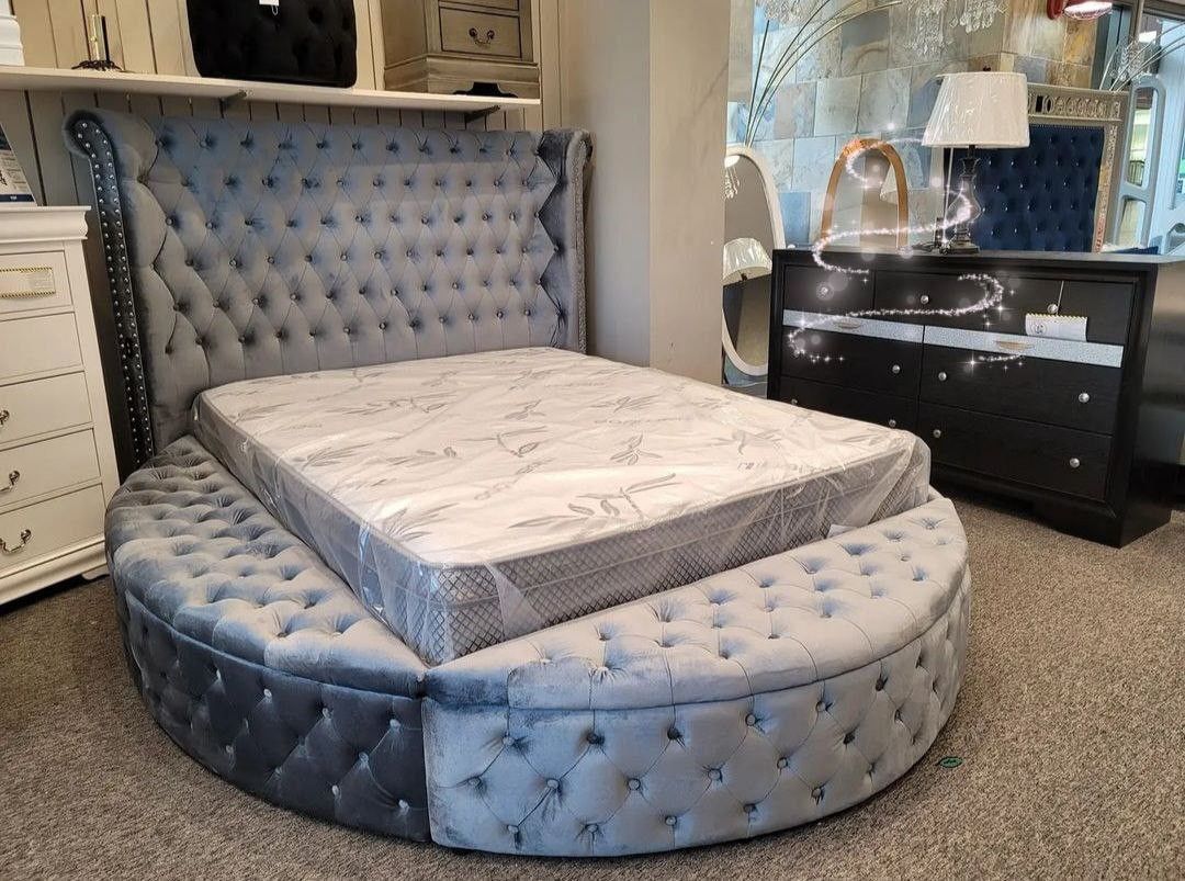 👌Brand New🦋Sansom Velvet 3 Boxes Bed🦋