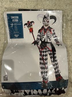 Sinister Jester Kids Halloween Costume Medium 8-10