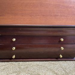 Three Drawer Walnut Jewelry Organizer Box