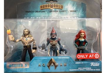 Funko HeroWorld Series 8 Aquaman Trench Creature Arthur Curry Mera 3-Pack New Funko HeroWorld vinyl collectible set from Series 8. This Target exclu