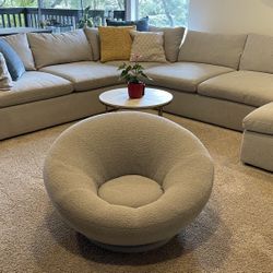 Pottery barn Swivel Lounge Chair - Cozy Accent Round Modern Futon For Bedroom, Baby’s Room, Or Living Room