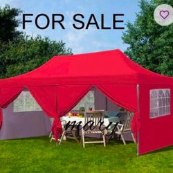 10x20 Pop Up Canopy with 6 Sidewalls and Windows, Ez Up Outdoor Instant Canopy Tent for Parties, Adjustable Waterproof Canopy HEAVY DUTY