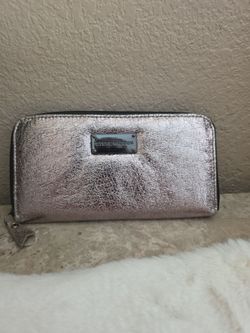 Steve Madden Metallic Zip-Around Wallet