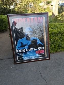 George Foreman Casino MGM Autographed By Him Professionally Framed Cherry Wood Very Nice Perfect For Or Your Trophy Room The Same Poster With No Autog