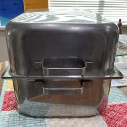Vintage Stainless Steel Roasting Pan