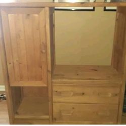 Solid Pine Dresser Armoire Drawers &Cabinet 