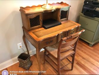 Antique Writing Desk with Hitchcock chair