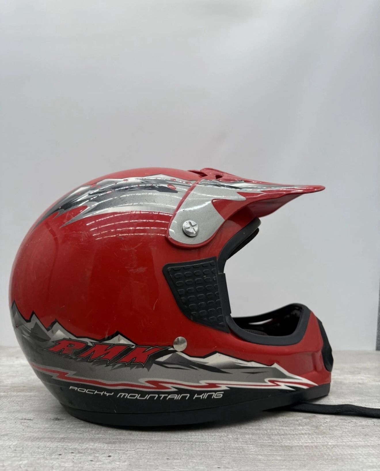 Vintage Polaris Snowmobile ATV Motocross Helmet 23” Size Large RMK Edition Red Pre Owned