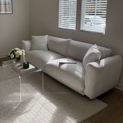 White Boucle Couch 