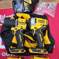DEWALT 20V ATOMIC BRUSHLESS 2 TOOL COMBO WITH BATTERY AND CHARGER