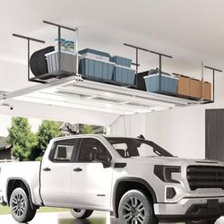 3x6 Overhead Garage Storage Adjustable Ceiling Rack 72" Length x 36" Width x 40" Height, 450lbs Weight Capacity, Black, Classic Series
