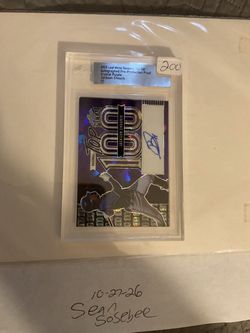 2023 Leaf Metal Baseballs Top 100 Pre Production Proof Jackson Chourio Autographed Crystal Purple 1/1. Gorgeous Card. HOT PLAYER