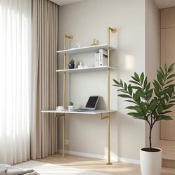 White And Gold Ladder Desk 75.00