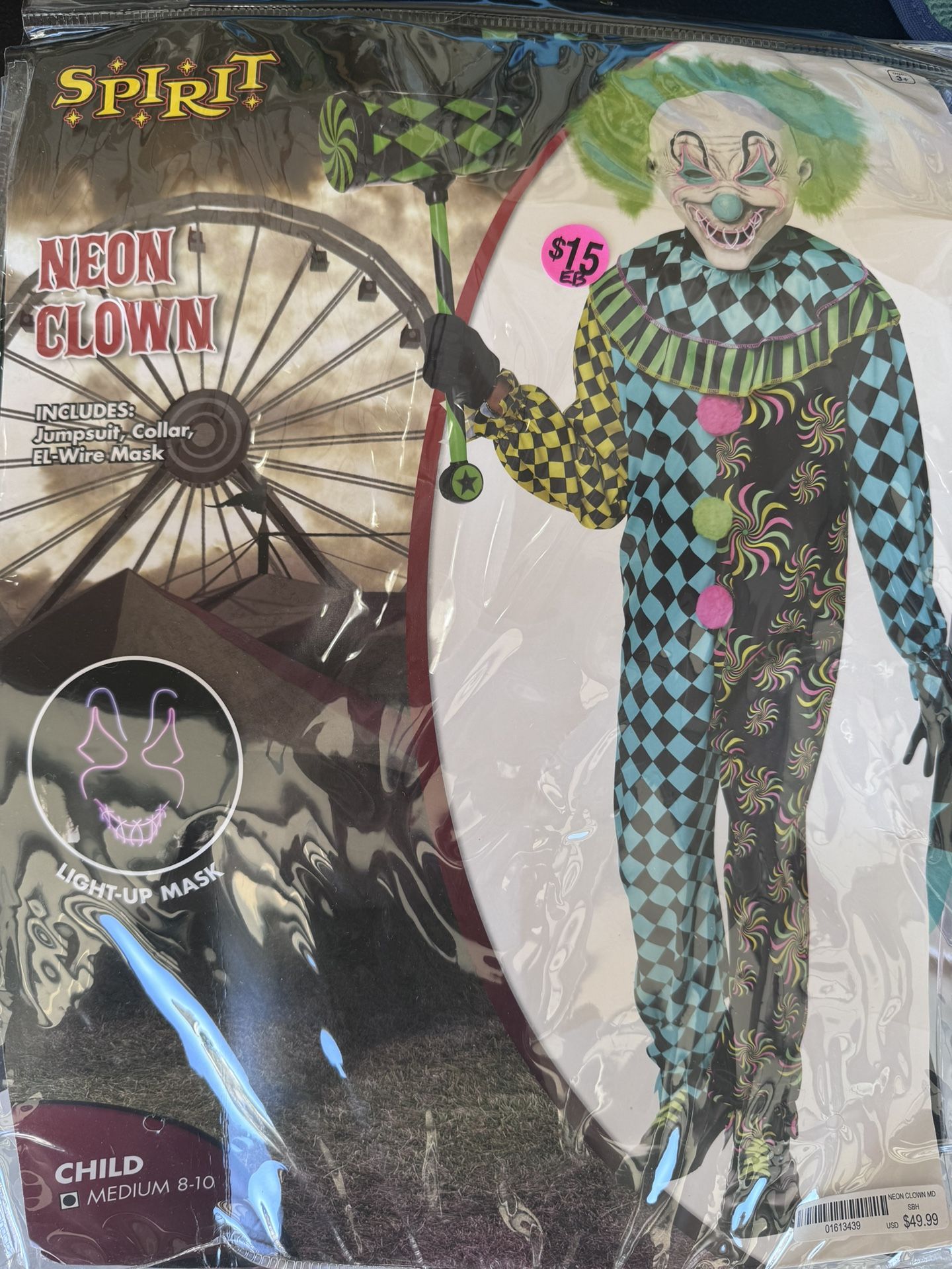 Youth Clown Costume Size 8-10