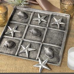 Seaside Pewter Tic Tac Toe Decor 