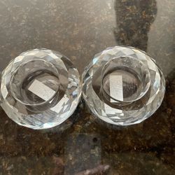 Crystal candlesticks. 2 pcs.