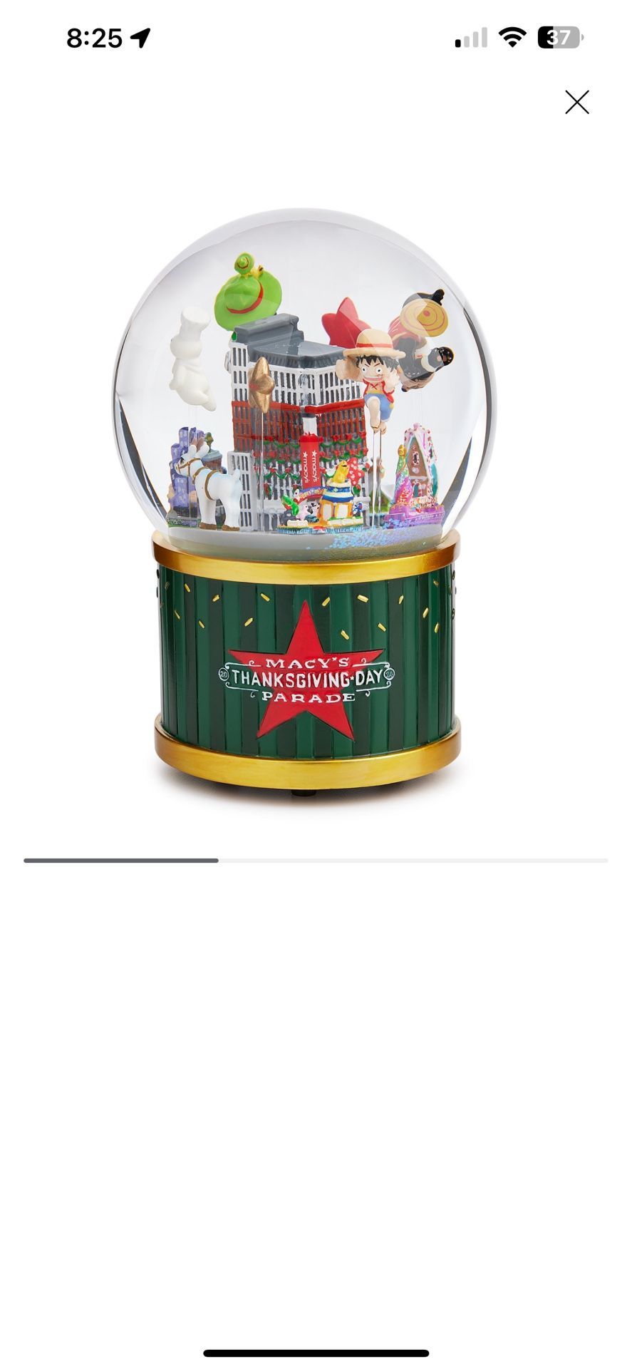 MACY'S EXCLUSIVE 2024 THANKSGIVING PARADE HOLIDAY LANE WATERGLOBE